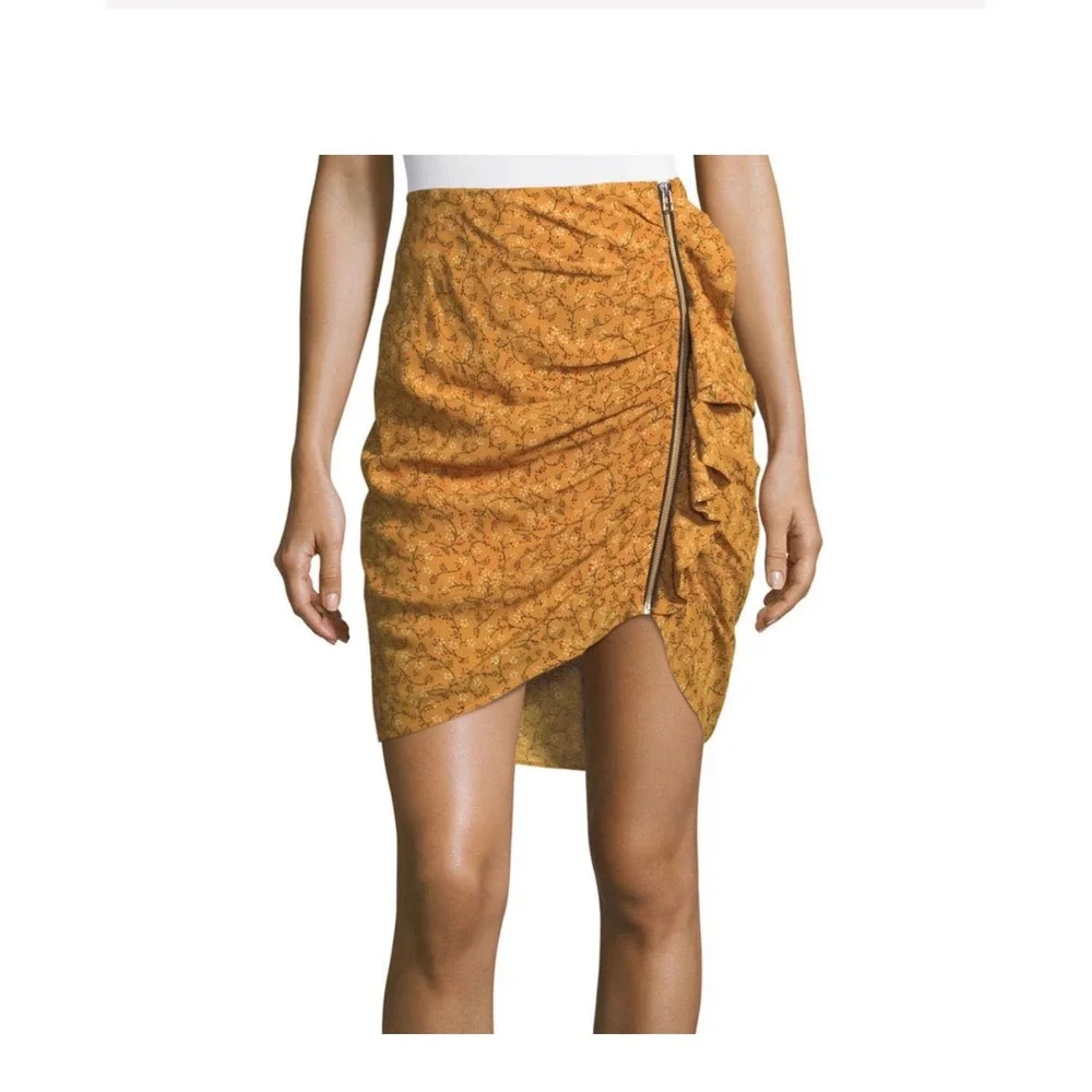 Veronica Beard Ruched Skirt Sz 0 in Saffron